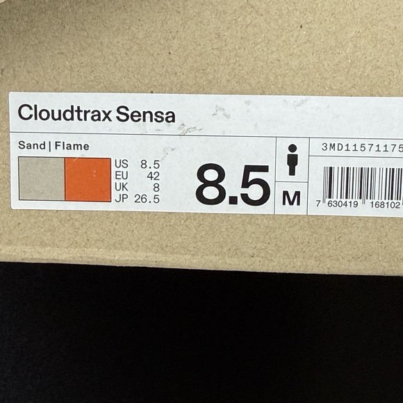 On Running Cloudtrax Men's Size 8.5 Sensa Sand Flame Hiking Mid Boot Shoes Tan - Picture 14 of 15